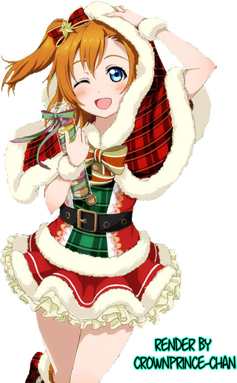 Render] Kousaka Honoka - Love Live Kousaka Honoka Christmas Dresses Cosplay (605x768)