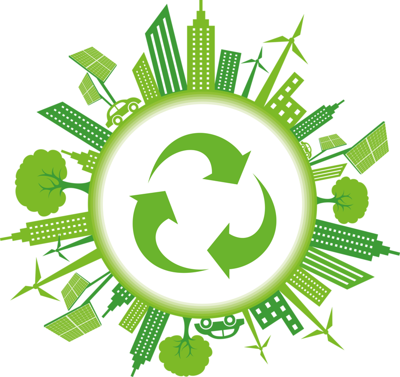 Circular Economy Building Recycling Illustration - Green Belt In India (800x753)