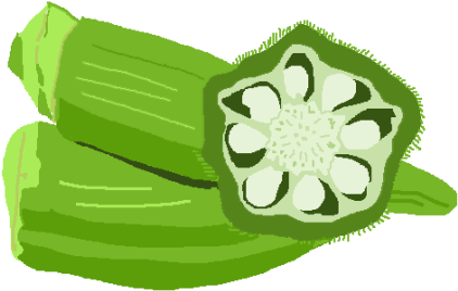 Clip Art Okra - Lady Finger Vector Png (448x298)