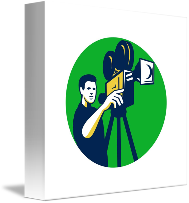 Movie Director Movie Film Camera Circle Retro T-shirt (606x650)