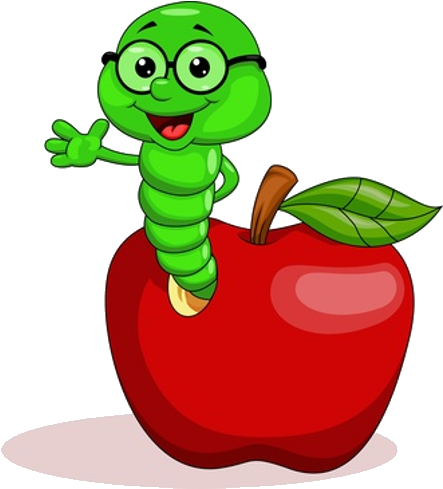 Cute Caterpillar Insect Images For Your Own Personal - Worm In An Apple Cartoon (500x500)
