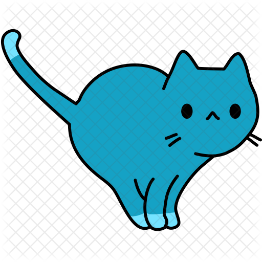 Cat Icon - Niedliche Blaue Katze Kinderwagendecke (512x512)