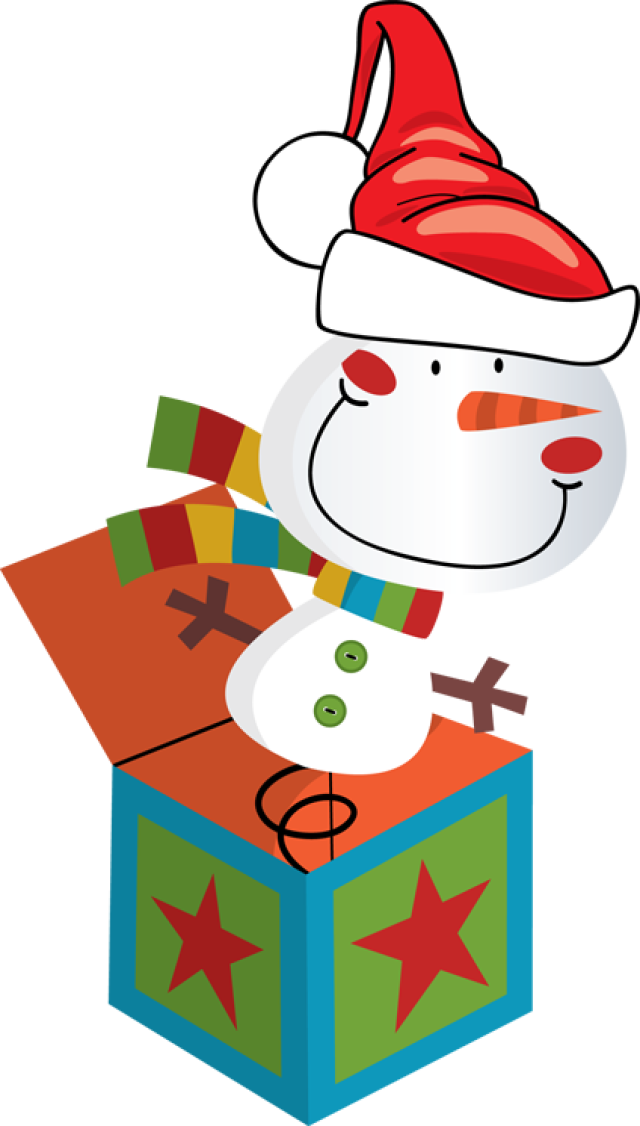 In On - Christmas Jack In The Box Clipart (640x1126)