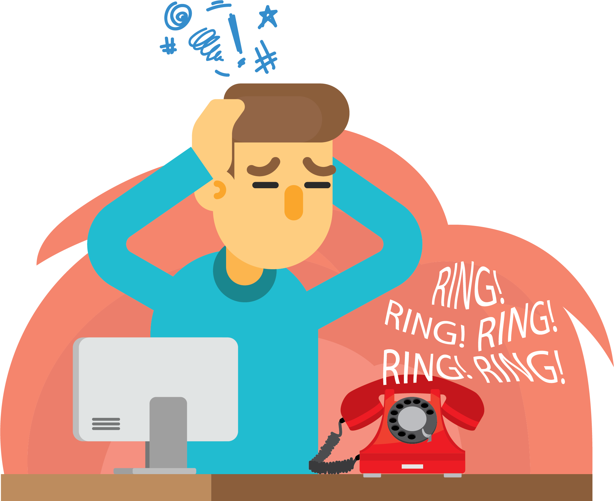 They Do Their Best, But Customers Wait On Hold And - Poster (1988x1621)