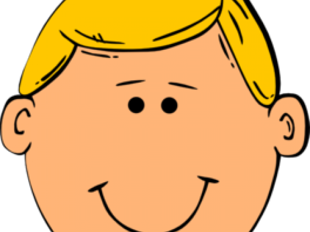 Blonde Hair Cliparts - Cartoon Man Face (640x480)