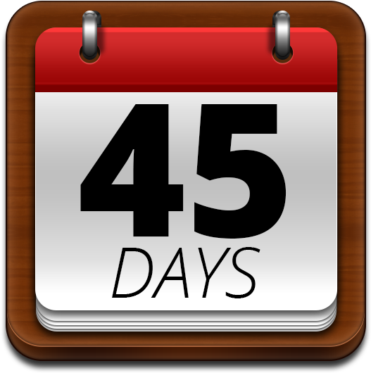 Calendar-icon45days - 30 Days Calendar Icon (579x574)