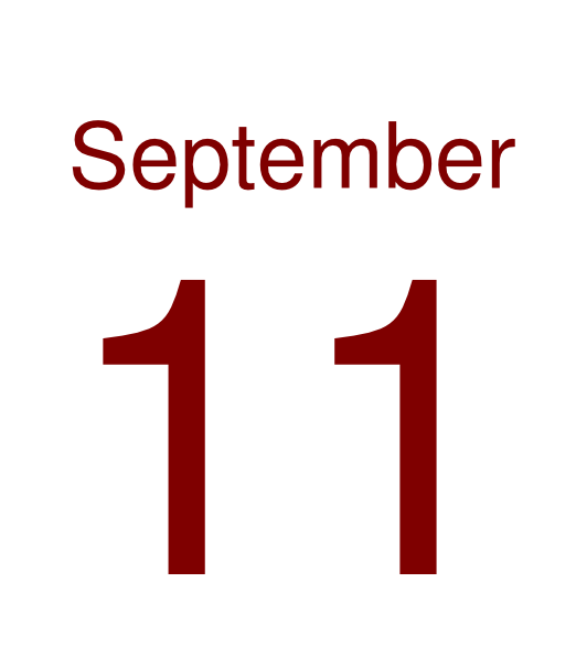 September Clipart - Semptember 11 On Calander (522x597)