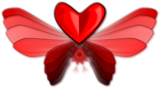 Angel Heart, Love, Wing, Butterfly, Angel - Flying Heart With Wings Bib (640x342)