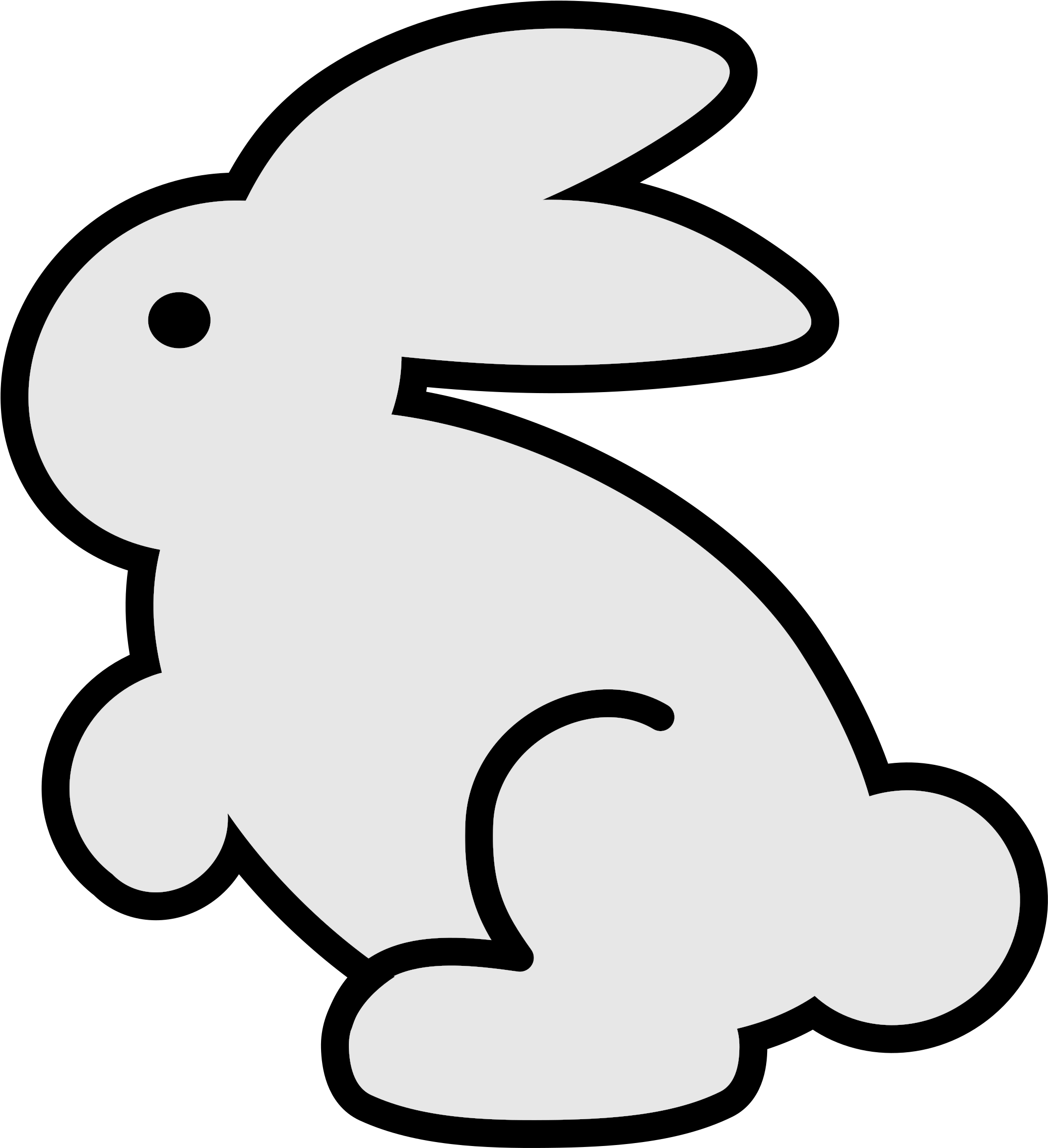 Download Clip Art Clipart - Bunny Clipart Black And White (2400x2400)