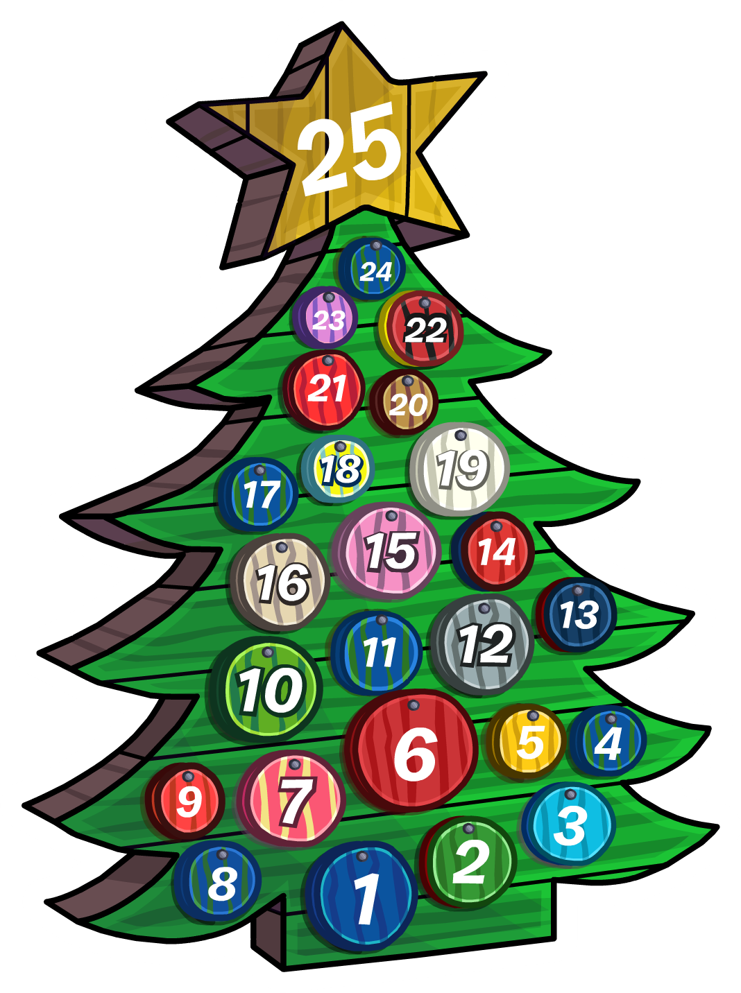 2016 Advent Calendar - Club Penguin Christmas Tree (1068x1432)