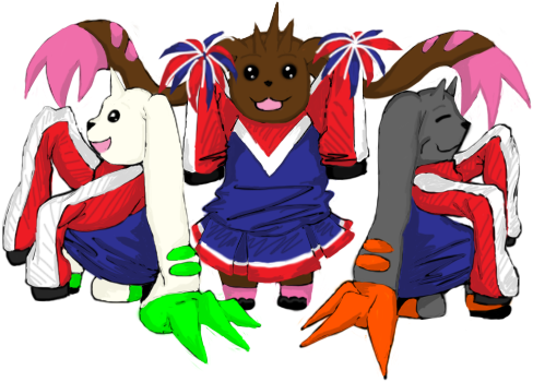 Cheerleading Bunny Squad By Aznli - Bunny Squad (500x375)