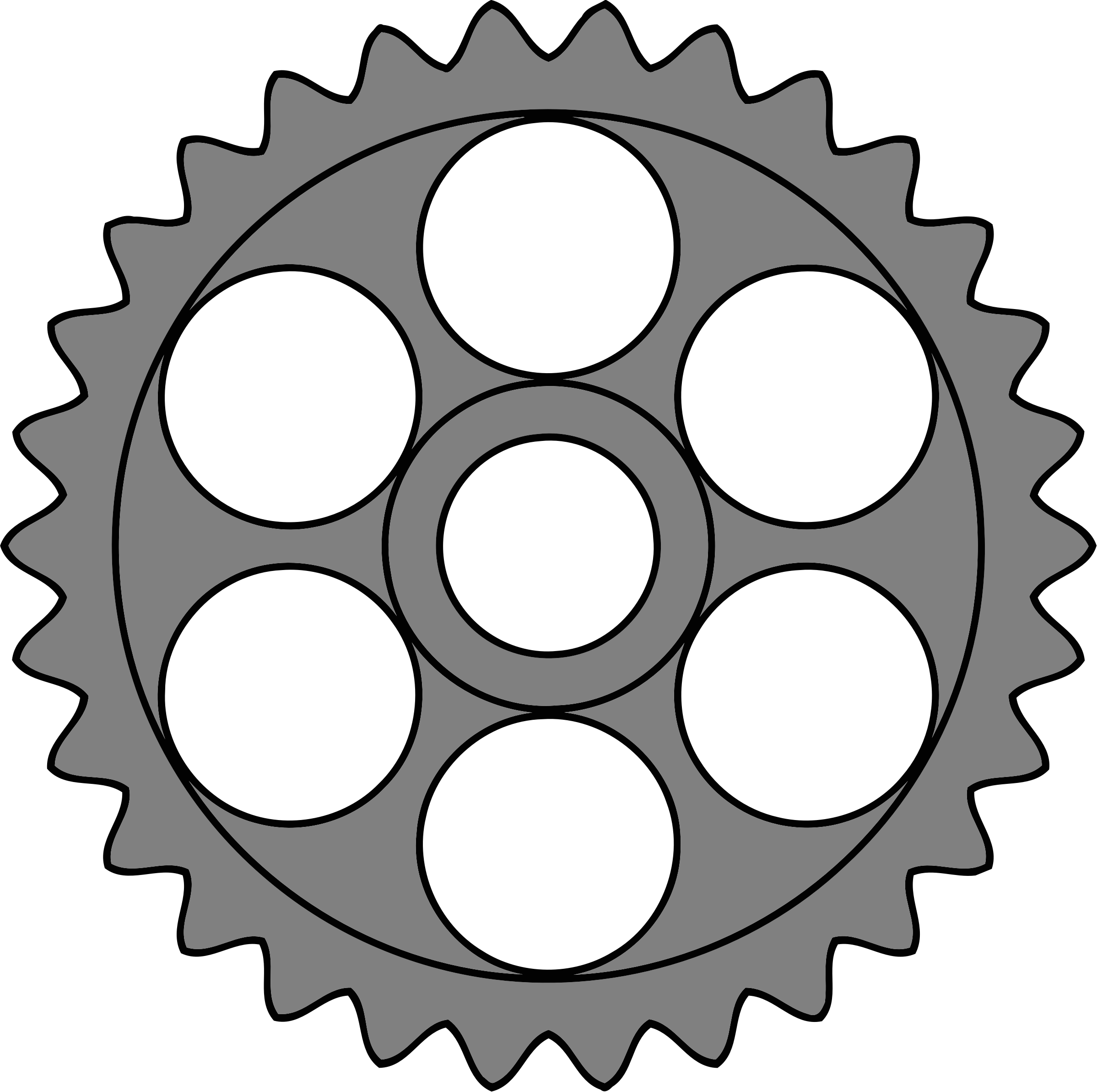Gear With Circular Holes - 30 Tooth Gear (2397x2385)