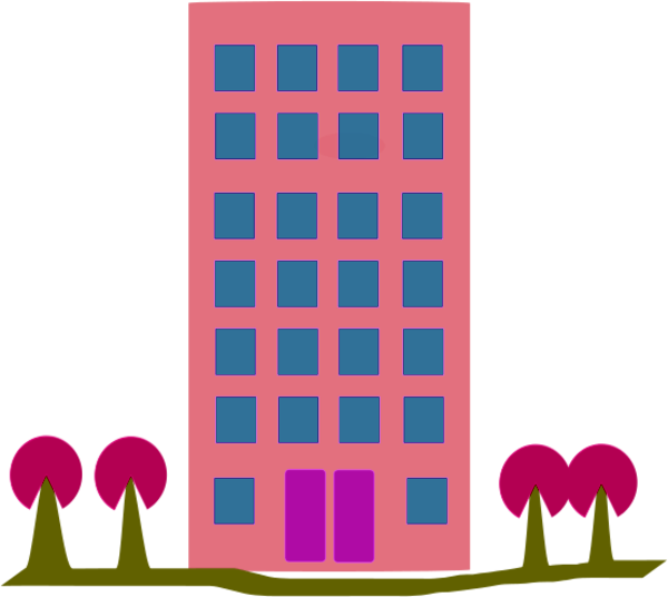 Apartment House Building Clip Art - Apartment House Building Clip Art (600x536)