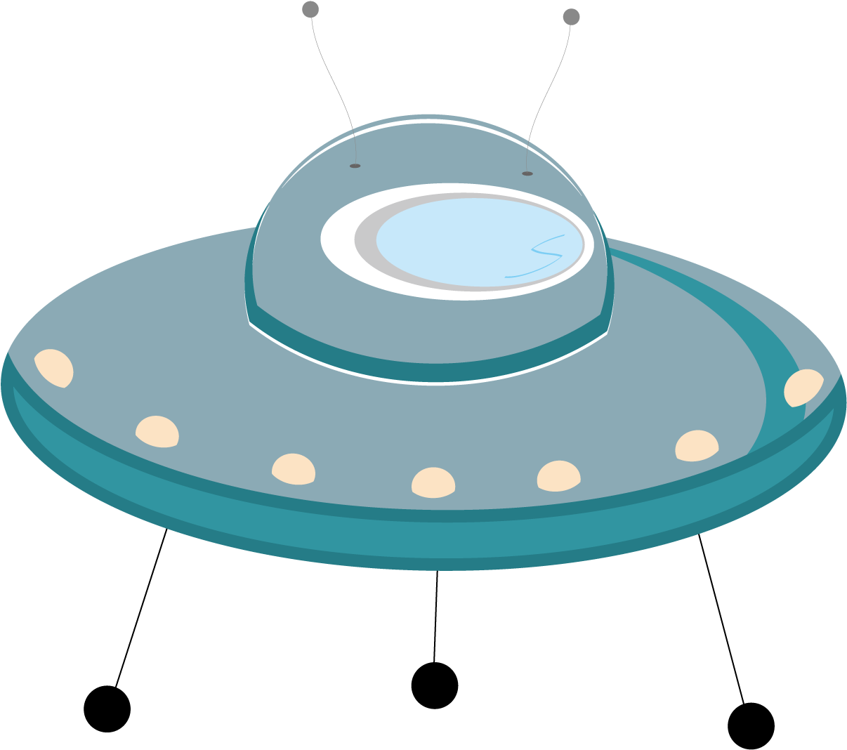 Flying Saucer Unidentified Flying Object Cartoon Clip - Ufo Vector (1500x1500)