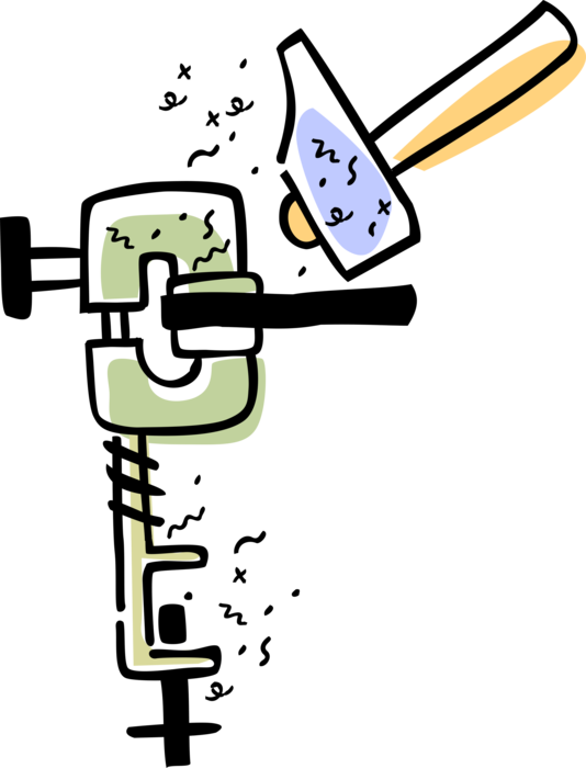 Vector Illustration Of C Clamp Or G Clamp Carpentry - Vector Illustration Of C Clamp Or G Clamp Carpentry (534x700)