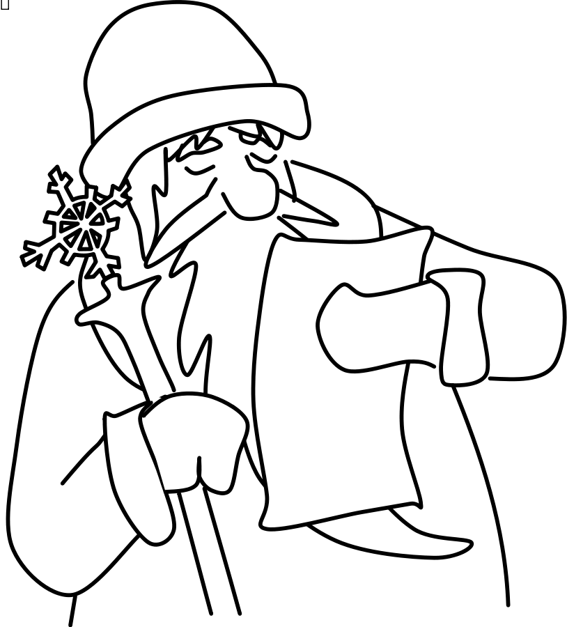 Grandpa Frost Clipart, Vector Clip Art Online, Royalty - Miklavž Pobarvanke (814x900)