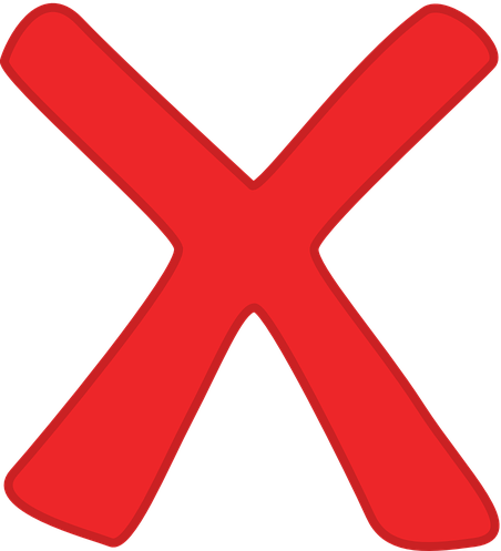 Wrong - - Red Cross Mark Transparent (452x497)