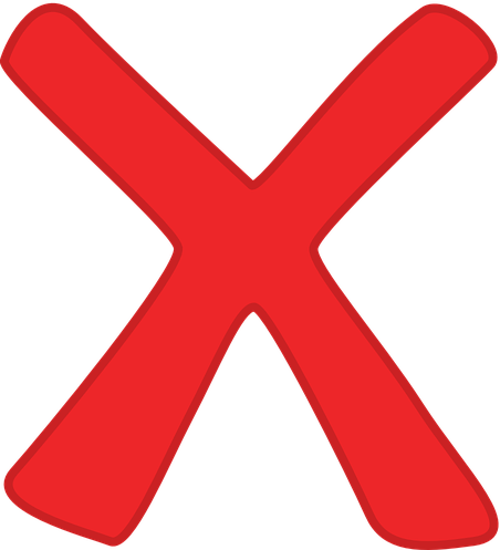 Wrong - - Red Cross Mark Transparent - (452x497) Png Clipart Download