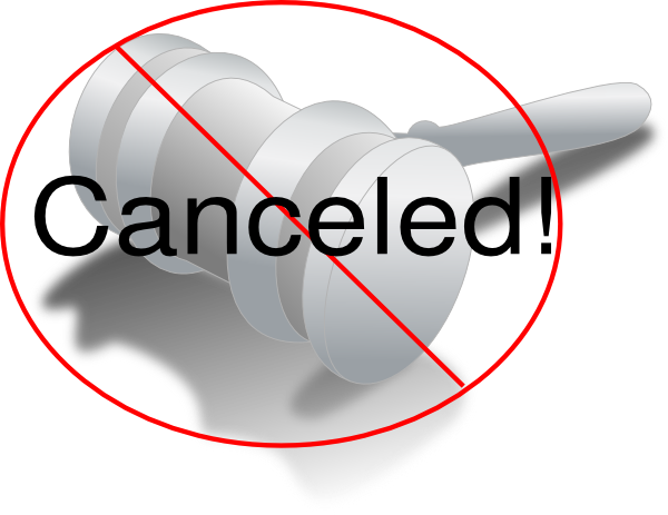 Court Canceled Clip Art - Law Cancelled (600x463)