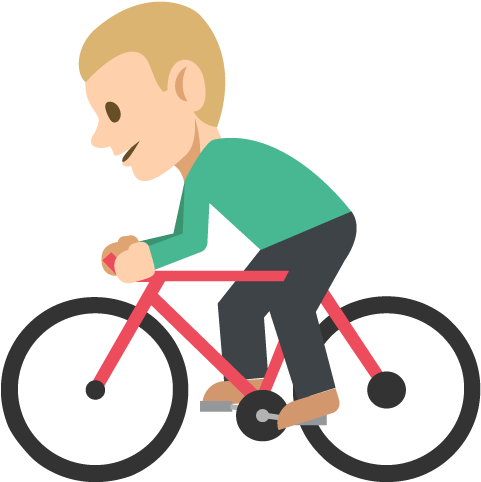 Bicyclist Medium Light Skin Tone Emoji Vector Icon - Cycling (512x512)