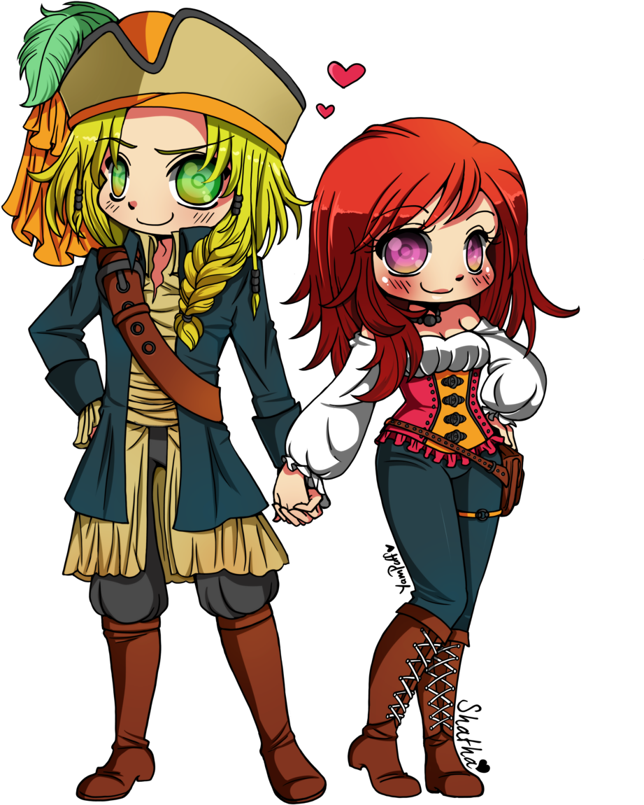 Pirate Couple By Cute-heart - Cartoon (1024x1229)