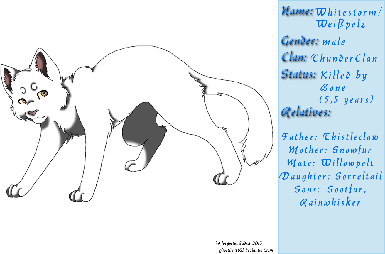 Whitestorm By Marauderwolf93 Warriors - Warrior Cats Willowpelt And Whitestorm (1327x885)