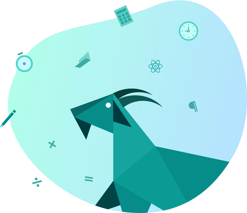 Blue Goat Puzzled By Difficult Math Problem - Mathematics (915x822)