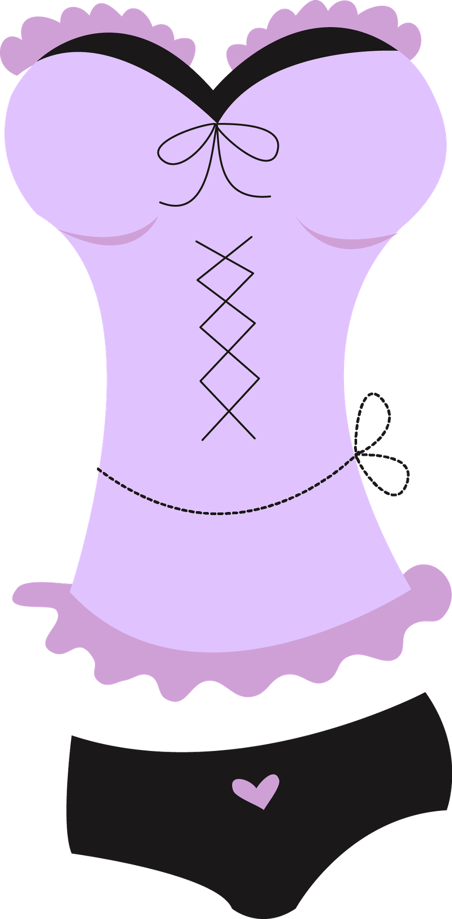 Say Hello - Sexy Lingerie Clip Art (900x1827)