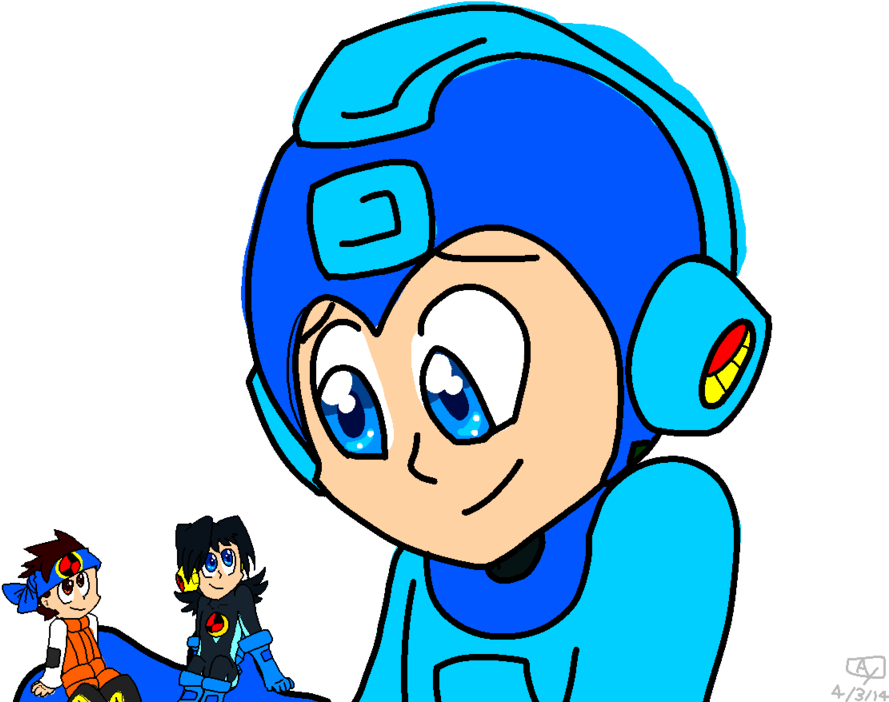 Mega Man Lan Megaman Request By Ariannaybarra - Cartoon (1024x819)