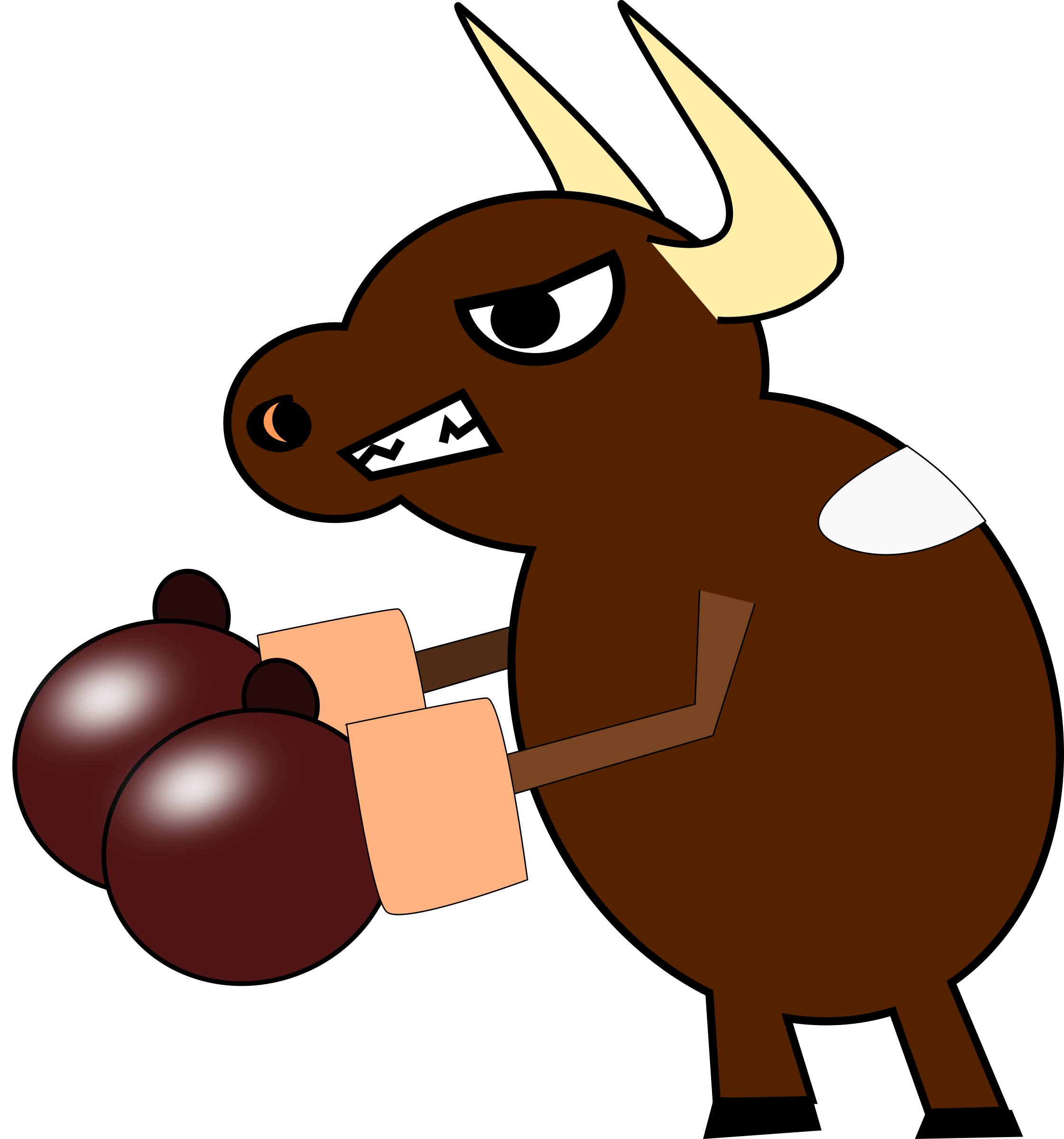 Big Image - Cow With Boxing Gloves (2243x2400)