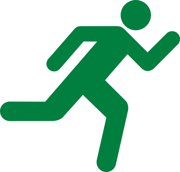 Green Runner Clip Clip Art At Clker - Running Stick Figure (600x575)