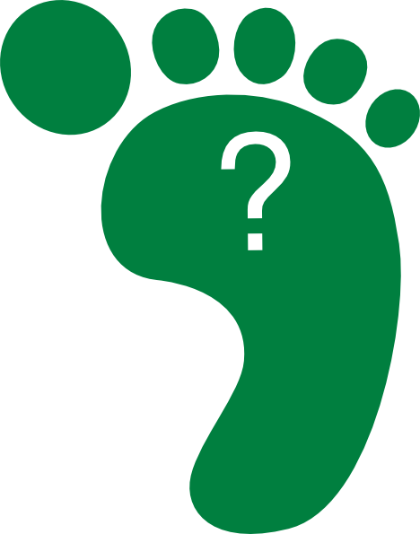 Who S Going Green Question Mark - Foot Print (468x595)