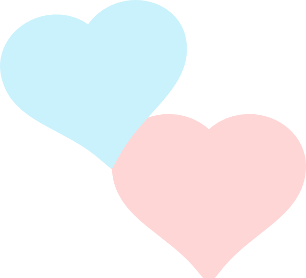 Pink And Blue Heart Clipart (600x545)