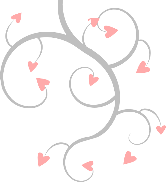 And Grey Heart Scroll - Pink And Grey Hearts (546x598)