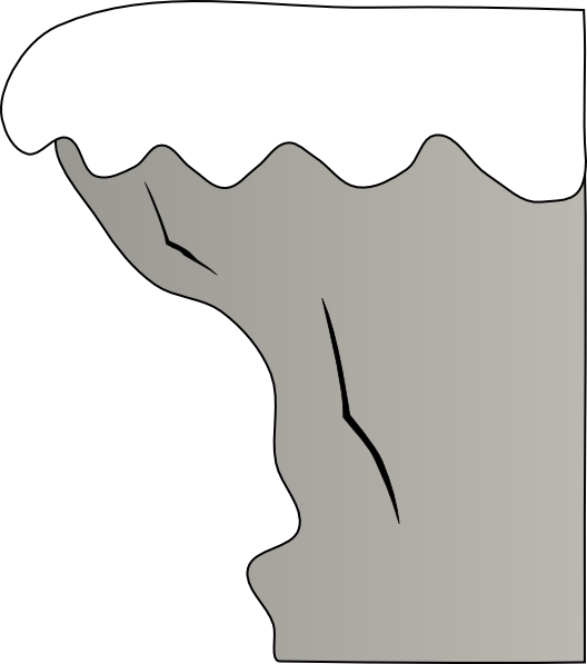 Cliff With Snow Clip Art At Clker - Cliff Clipart Black And White (528x597)