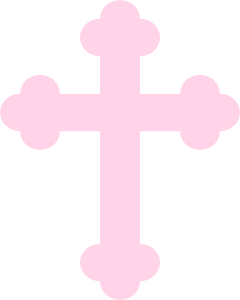 Pink Baby Crossy Clip Art At Clker - Christening Cross (480x598)