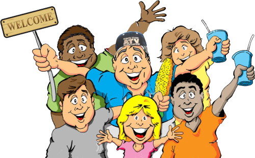 April - Group Picnic Cartoon (500x309)