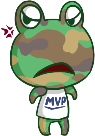 Camofrog, The Cranky Frog, Has Moved In - Cartoon (500x500)