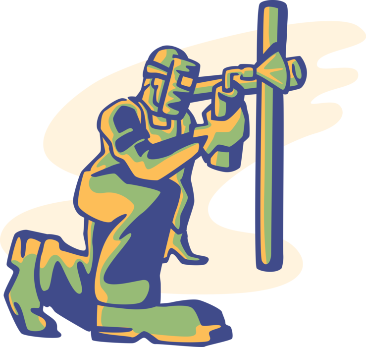 Vector Illustration Of Welder Shielded Metal Arc Welding - Vector Illustration Of Welder Shielded Metal Arc Welding (739x700)