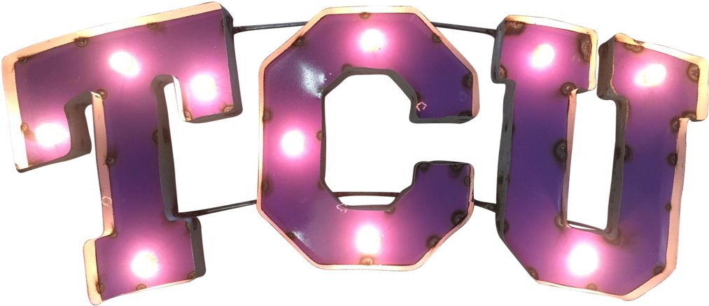 Texas Christian University "tcu" Lighted Recycled Metal - Light (1024x1024)