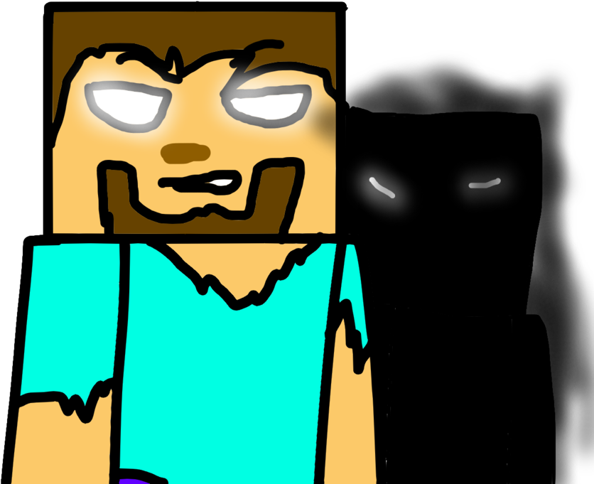 Herobrine And Null By Stashlover - Cartoon (1000x800)