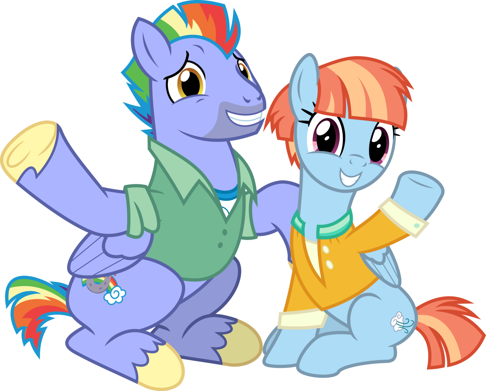 Chainchomp2, Bow Hothoof, Clothes, Female, Male, Mare, - Mlp Rainbow Dash Parents (1600x1287)