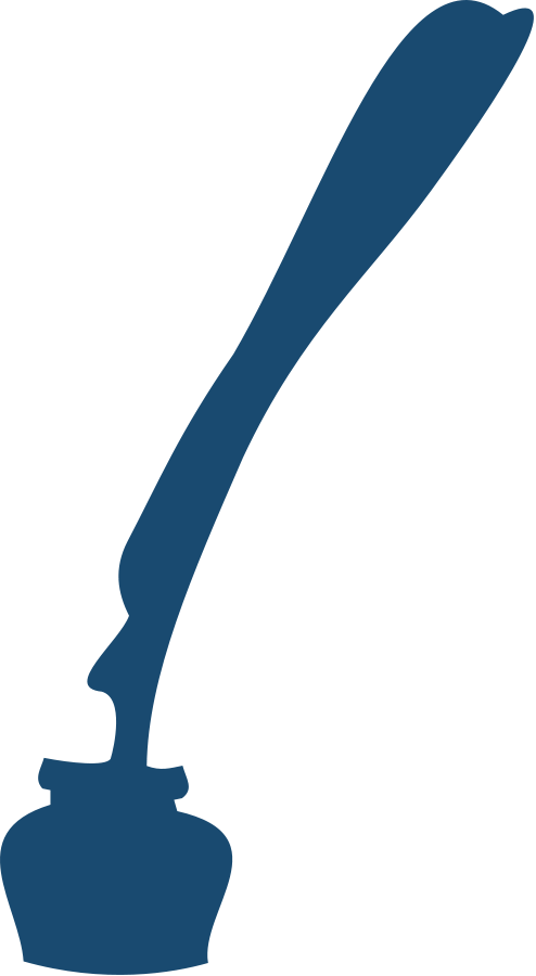 Inkwell With Quill Clipart, Vector Clip Art Online, - Tinteiro E Pena Png (494x900)