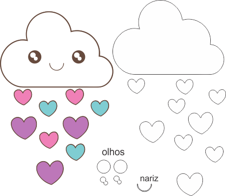 Molde Chuva De Amor Eva - Nuvem De Eva Chuva De Amor (460x399)