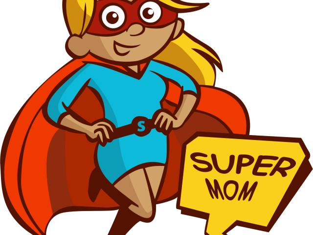 Super Mom Clipart - Cape Cartoon Mom (640x480)