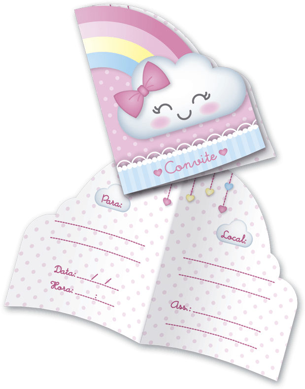 Convite Chuva De Amor 08 Unidades Festcolor - Convite Chuva De Amor Cha De Bebe (900x900)
