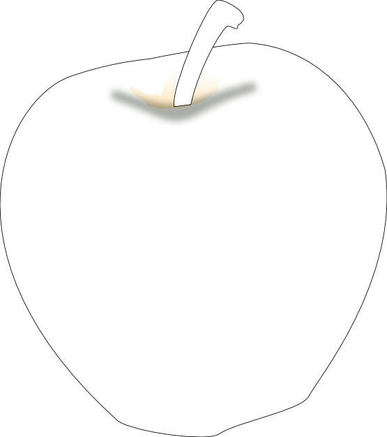 Another Apple Black White Line Art 555px - White Bomb Clipart (555x626)