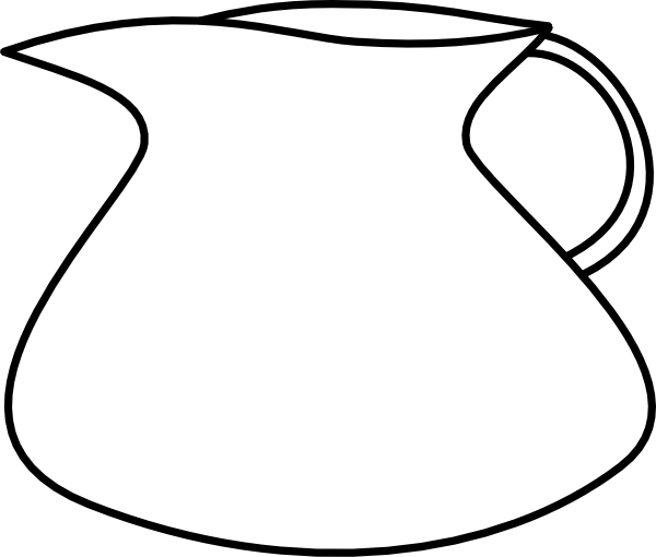 Pitcher Jug Measuring Cup Water Bottle Clip Art - Jug Image Clipart Black And White Png (600x510)