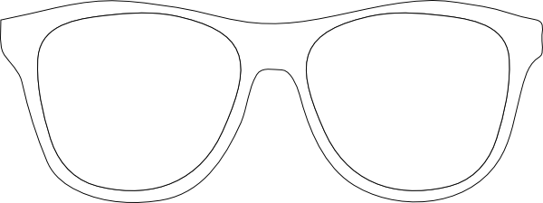 Printable Glasses Template - Black And White Sunglasses Clipart (600x225)
