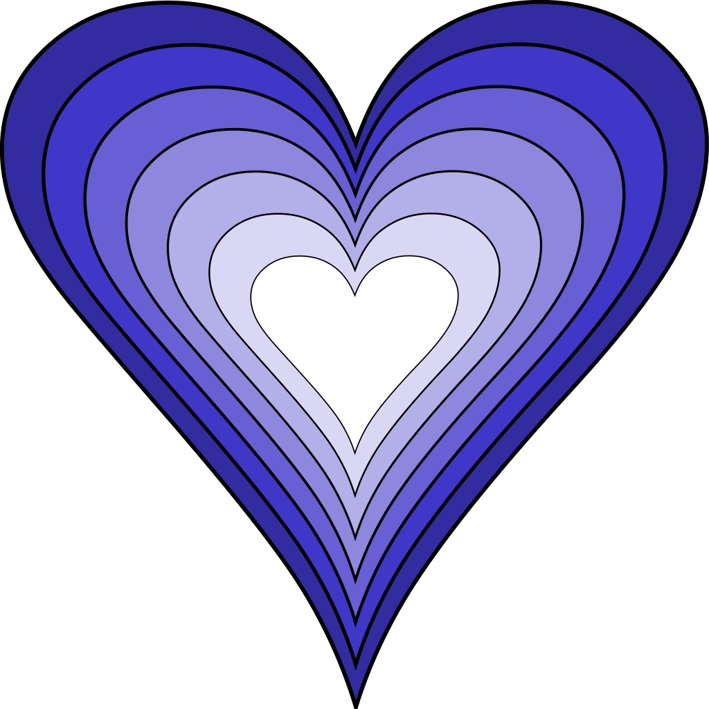 Rainbow Design - Blue Hearts With No Background (2000x2000)